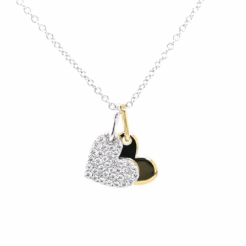 Lafonn Two Tone Heart Shadow Charm Pendant Albert s Jewelers